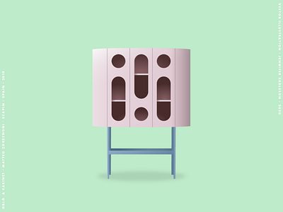 Illustration of Oblò A cabinet cabinet design furniture gradient illustration interior interior design