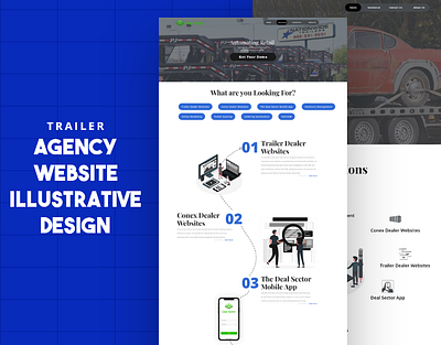 Deal Sector Trailers Agency Website Design agency behance branding clean design fiverr freelance illustration illustrative landing page trailers truck ui uplabs ux website