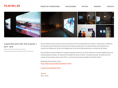 Pilar Millán adaptive design artist front end development interfacedesign responsive design website