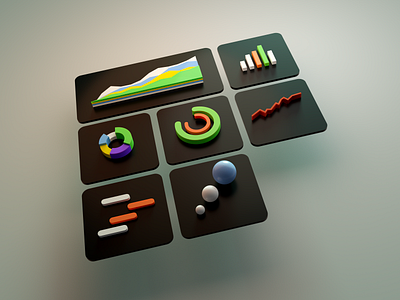 Graph 3d 3d art 3d illustration black charts color dashboard dashboard ui exploration graph illustration ui ux visual design visual exploration