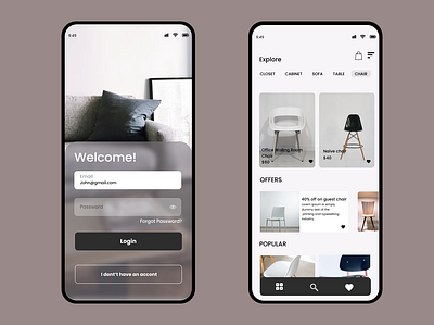 furniture shop mobile app uidesign uxdesign