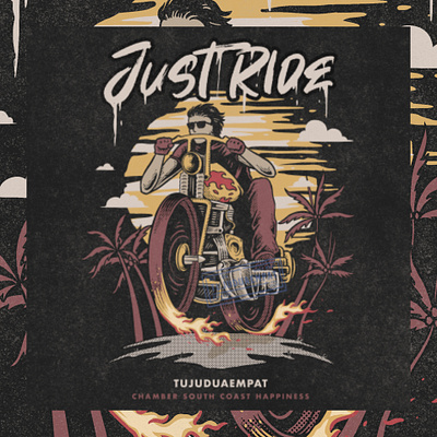 Chopper Motorcycle Design beach chopper comission design handdrawn illustration motorbike motorcycle rider riding tshirt design vintage vintage design