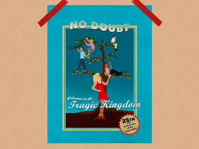 NO DOUBT-TRAGIC KINGDOM 25TH YEAR ANNIVERSARY POSTER CONCEPT DES adobe illustrator adobe photoshop artist behance digital art fan art flyer graphic design graphic designer gwen stefani illustration like no doubt poster poster art poster design posters tragic kingdom typography wallpaper