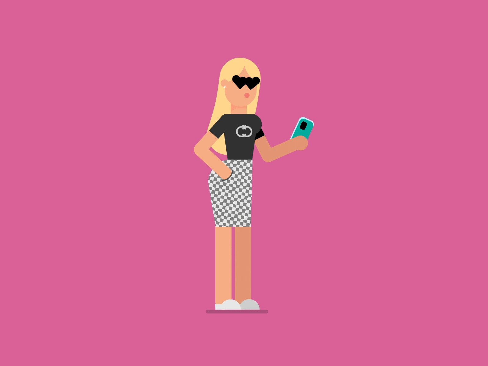 Andrea taking selfies adobe illustrator andrea andrassy animation character croatia design flat vector flatvector illustration illustrator motion graphics vector