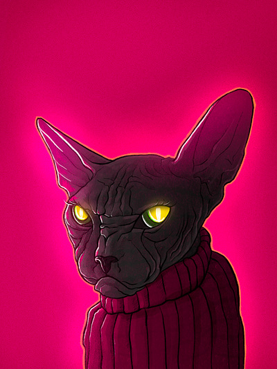 angry cat 2020 2020 cat illustration portrait