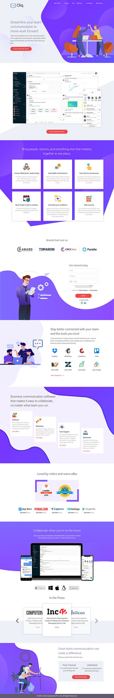 Zoho Click Redesign branding corporate flat design illustration information typography ui ui ux ux vector