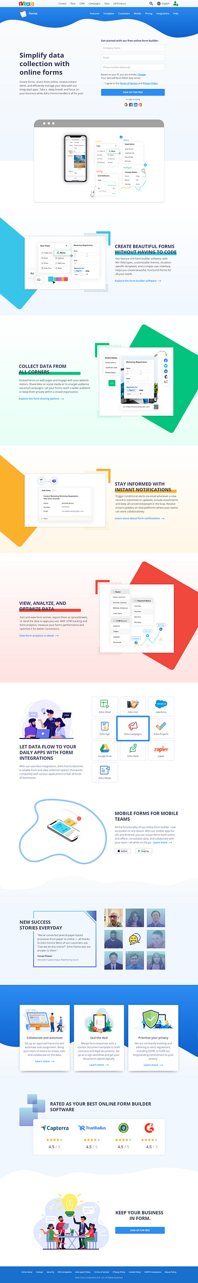 Zoho Forms Redesign branding corporate flat design icon illustration information typography ui ui ux vector