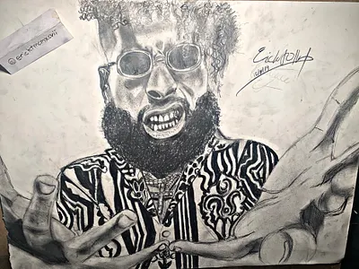 Odell Beckham Jr. asymmetrical black espn football illustration portrait shadow sketch sketchbook white