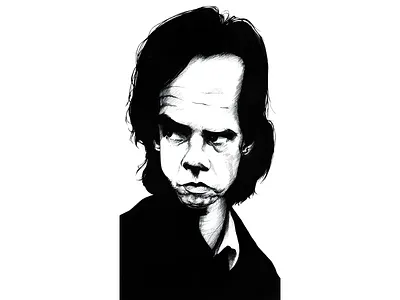 Nick Cave sketches illustration ink ink drawing nick cave portrait