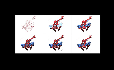 The process of drawing a Spiderman with a graphic tablet. cartoon character cartoon illustration comic comic art comics design graphic design graphic tablet graphicdesign illustration marvel process spider spiderman wacom wacom intuos