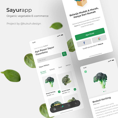 Sayurapp ecommerce mobile app design mobile ui vegetable