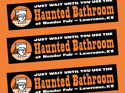 Haunted Bathroom Bumper Sticker bumper sticker souvenir toilet type