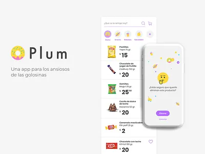 Plum, la app de delivery de golosinas app delivery food ui ux