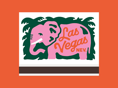 Vegas Elephant lettering matchbox vector vegas