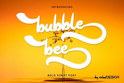 Bubble bee Font art bold script branding design graphic design handwritten font illustration script font typography vector website