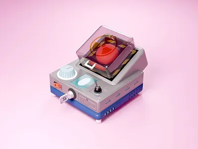 Nuclear Detonation Button 3d blender blog design illustration