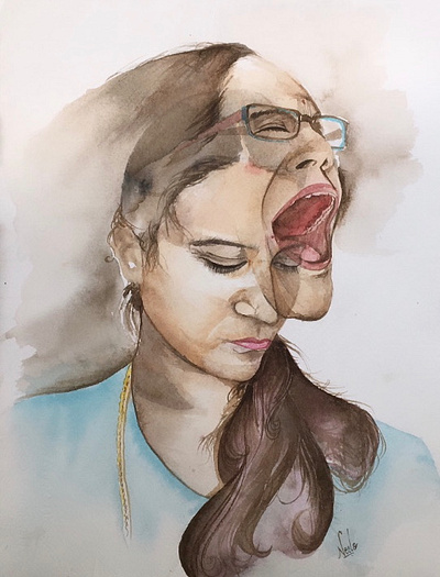 Anger art concept art watercolor