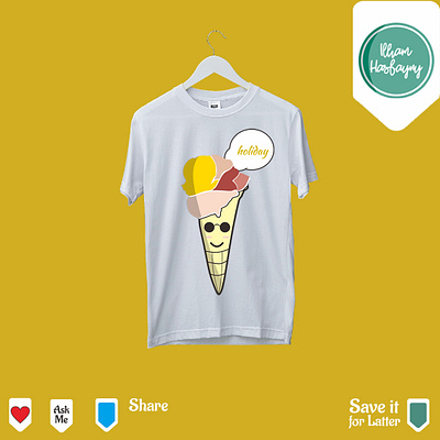 Ice Cream Holiday (T-Shirt Design) cute design funny funny character icecream logo logodesign logos logotype shirt shirt design shirtdesign t shirt design text logo