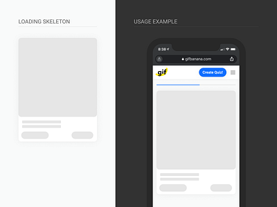 Gif Banana Loading Skeleton Component app component design system desktop gif interface iphone loading minimal mobile progress bar responsive skeleton ui ux