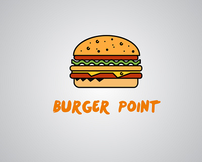 Burger point Logo brand colorful food logo logo design