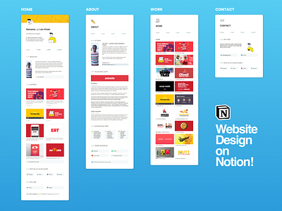 Website on Notion! art art director branding design graphic no code no code website notion portfolio ui ux web design webdesign website white work yellow zomato