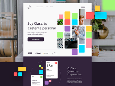 Clara homepage homepagedesign landingpage squares ui