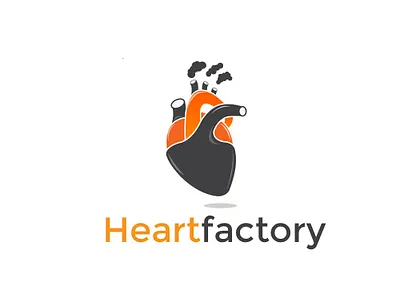 heart factory animation art branding design factory graphic design heart icon illustration illustrator logo medical vector