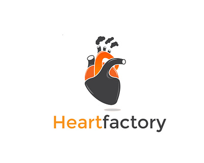 heart factory animation art branding design factory graphic design heart icon illustration illustrator logo medical vector