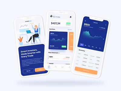 Investasia App app character flat illustration illustrations invest investment money screen uiux wallet