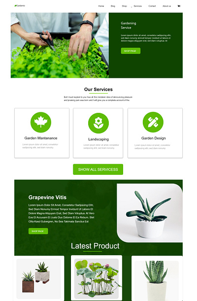 Garding branding design minimal ui website template ux web website