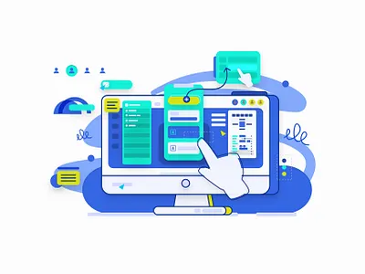 Framer Vector Illustration animation app branding collaboration computer cool course dekstop design design system framer illustration interaction interface learning students ui vector visual design website