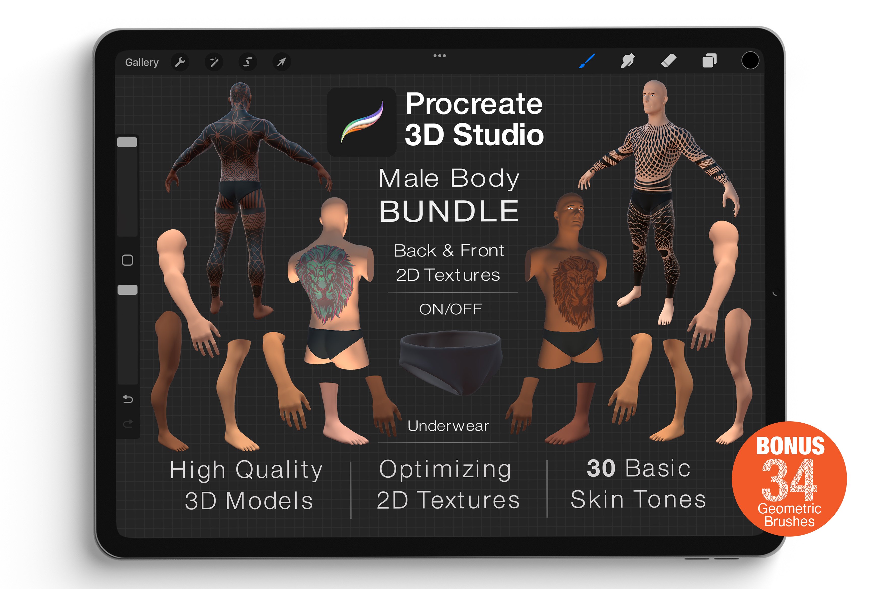 free 3d body models for procreate