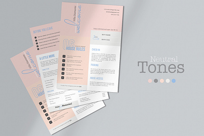 2 Page Vacation Rental Quick Guidebook airbnb airbnb house manual airbnb template airbnb welcome book clean design design flyer design guest book house manual house rules vacation rental guide