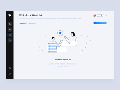 Flock Social - Whitelist & Blacklist app business clean dashboard dashboard ui design illustration light platform design ui ux