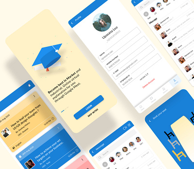 UI/UX learning community app UI 2d adobe xd app branding community app design education educational branding illustration interaction design minimal mobile mobile app design mobile ui student trending ui ui ui design ux ux design