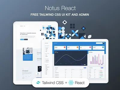 Notus React admin card chart code dashboard development free freebie landing login page media pattern profile page react reactjs sidebar tailwind tailwindcss ui kit widget