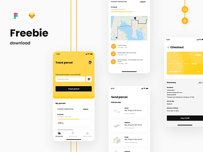 Parcel Delivery App app app concept delivery app design download free freebie package parcel shipment tracking app ui uidesign ux