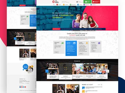 Website design for Pharmacy College banner branding design homepage icon landing page typography ui website