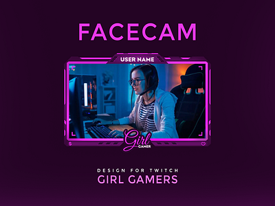 facecam for Twitch streamers facecam fiverr gamer gamergirl gaming illustration overlay photoshop stream overlay streamer streaming twitch twitch.tv webcam youtube