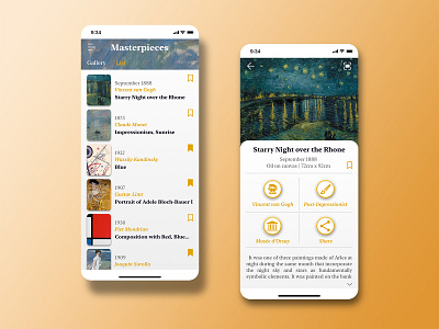 Art App app app design art art app artapp artist design masterpiece monet museum museum of art museums painting paintings picture sketch ui uidesign ux van gogh