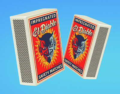 El Diablo Matchbook project cover shot app branding graphic design illustration illustrator logo matchbox label print retro typography vector web