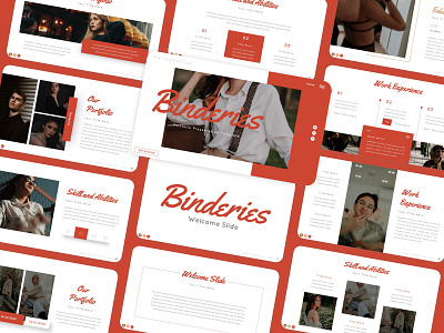 Binderies - Portfolio PowerPoint Template design graphic design portfolio powerpoint presentation powerpoint template presentation design presentation template