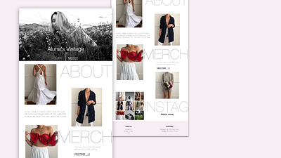 Aluna's Vintage minimalist store design ui ux webdesign