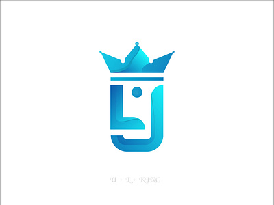 UL letter + king logo apps logo brand identity crown logo design electric blue gradient icon identity king logo l logo logo royal logo u creative logo u logo ul letter logo ul logo