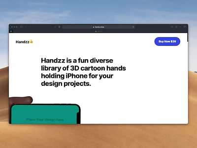 Handzz.shop 3d 3d animation character freebie hands iphone iphonex sketch ui uidesign web website