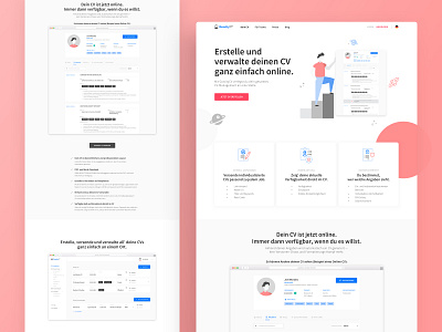 GravityCV landingpage branding clean cv cv management cv resume digital illustration interfacedesign landingpage minimal template uxui