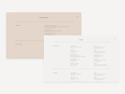 Menu Layouts damn fine hospitality hotel menu ui web