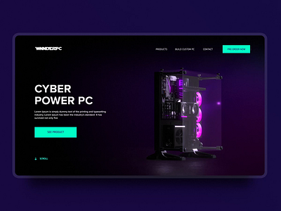 Custom PC Landing Page Scrolling 3d animation case computer dark design desktop gaming graphic card interaction landing page motion pc pc build ui ux vga vietnam workstation