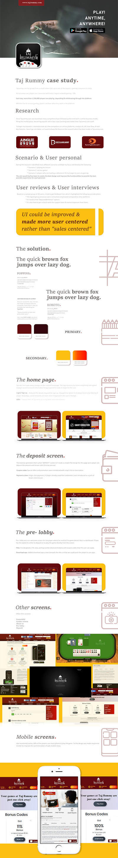 Rummy Case study ui uiux user experience user interface design uxdesign website design