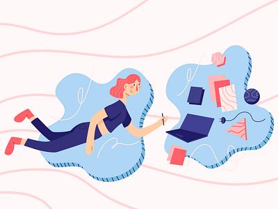 Get back to the creative stuff! flatdesign illustration